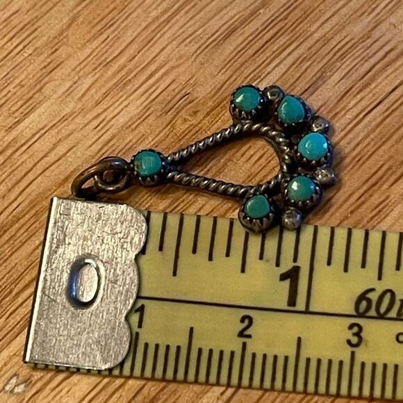 Vintage silver and turquoise pendant for necklace - Picture 7 of 9